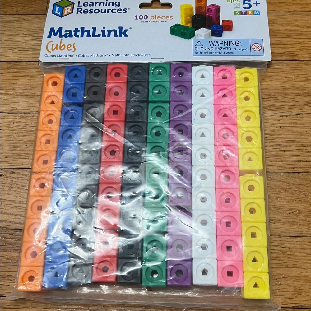 New Learning Resources Colorful Math Link Cubes Set of 100
